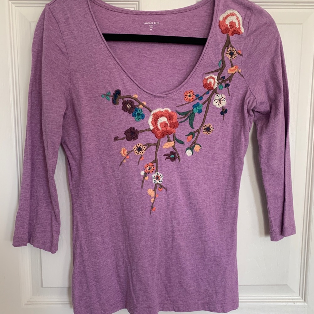 Garnet Hill Embroidered Top